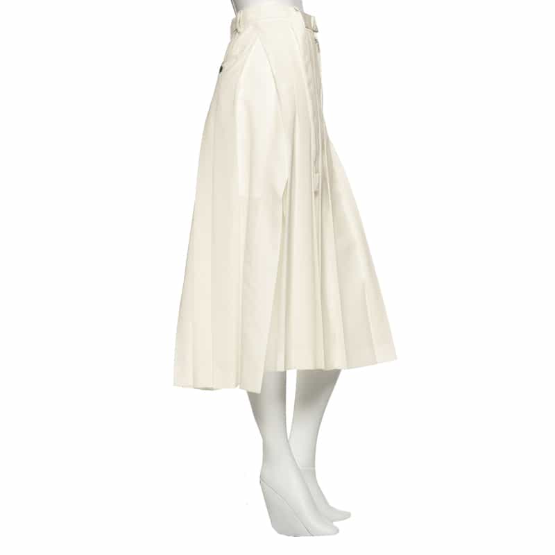 SACAI プリーツ スーチングスカート WHITE