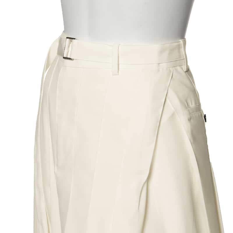 SACAI プリーツ スーチングスカート WHITE