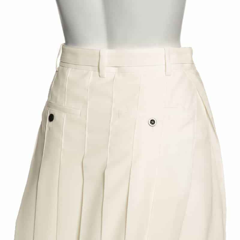 SACAI プリーツ スーチングスカート WHITE