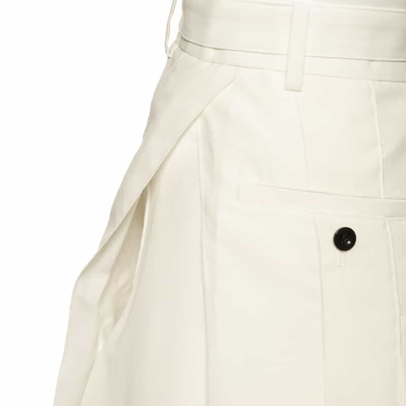 SACAI プリーツ スーチングスカート WHITE