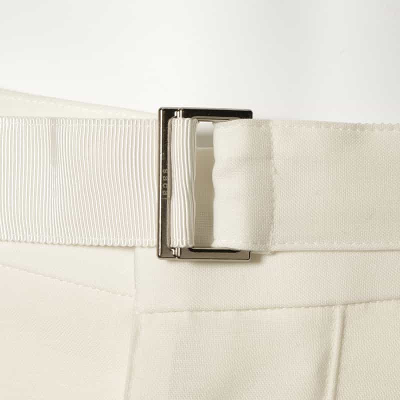 SACAI プリーツ スーチングスカート WHITE