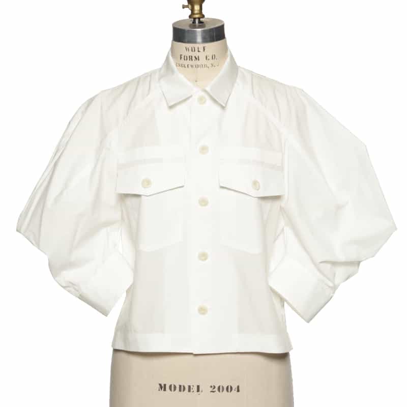 SACAI ボリュームスリーブシャツ WHITE