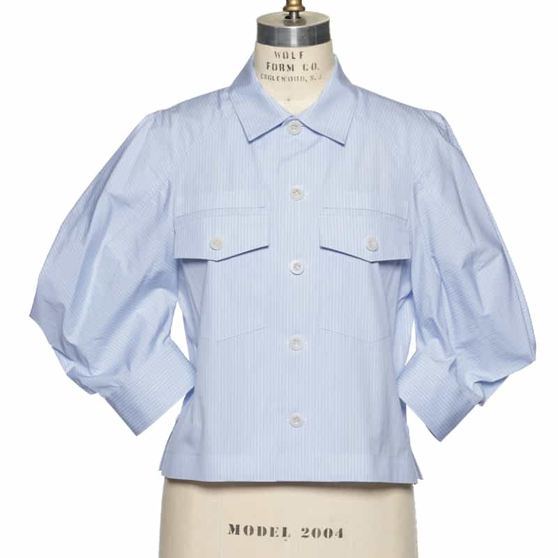 SACAI ボリュームスリーブシャツ LIGHT BLUE