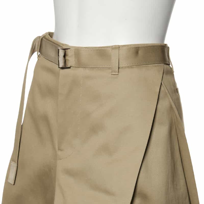 SACAI コットンチノ ストレートスカート BEIGE