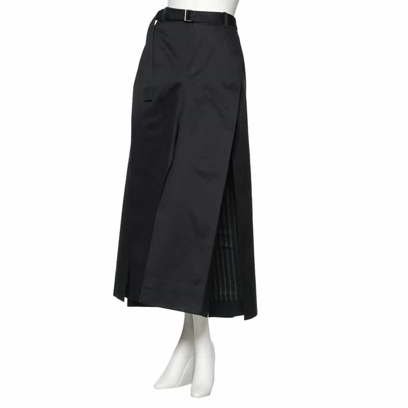 SACAI コットンチノ ストレートスカート NAVY