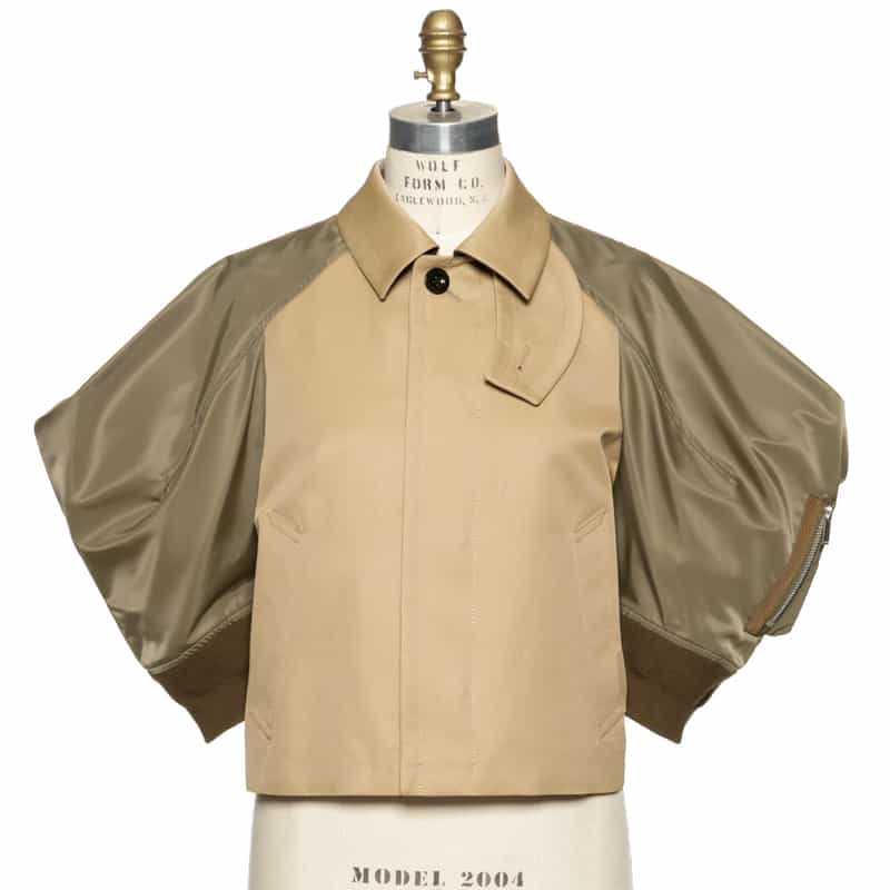 SACAI コンビネーション ショートトレンチ ジャケット BEIGE