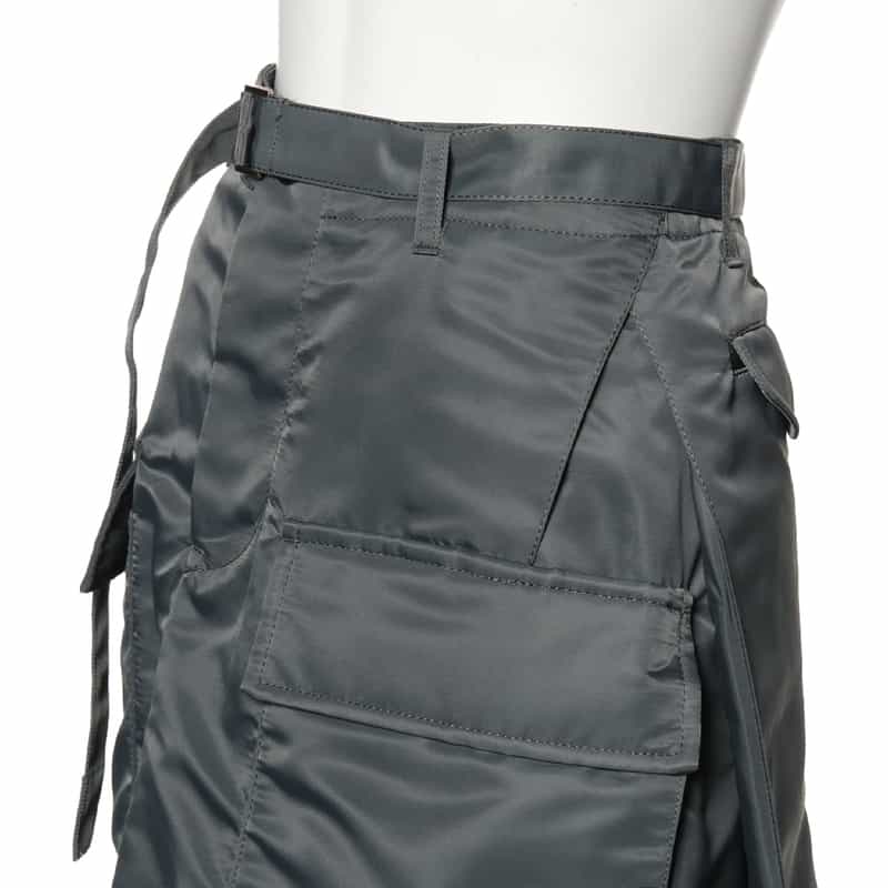 SACAI ナイロンツイル サイドスリットスカート BLUE