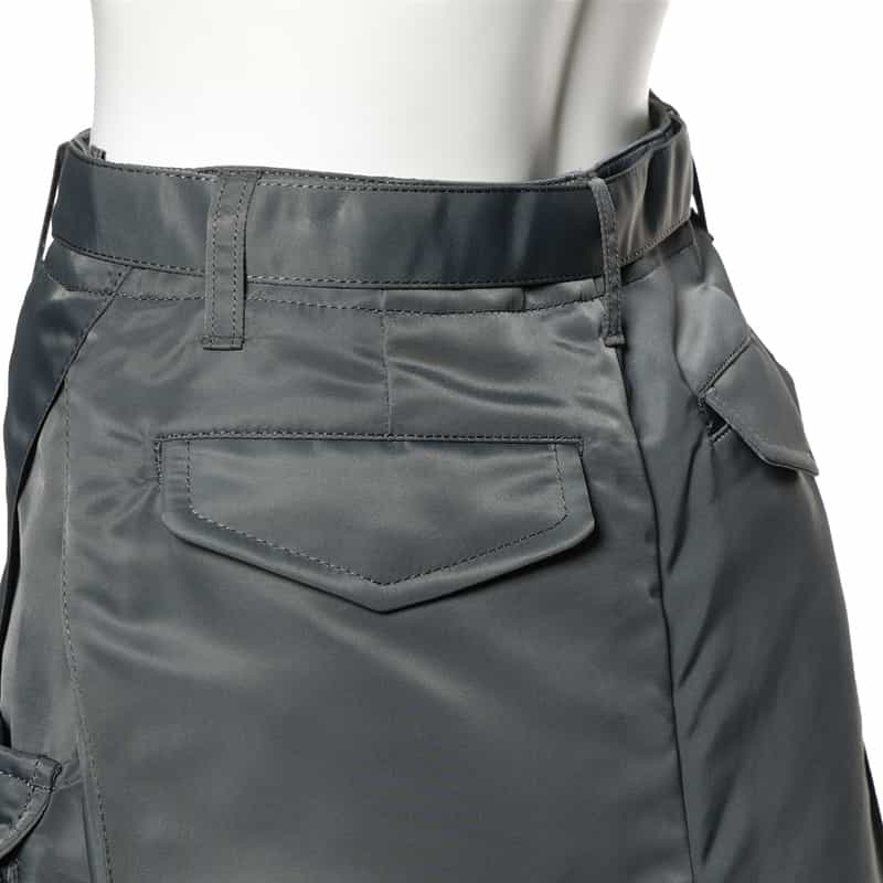 SACAI ナイロンツイル サイドスリットスカート BLUE