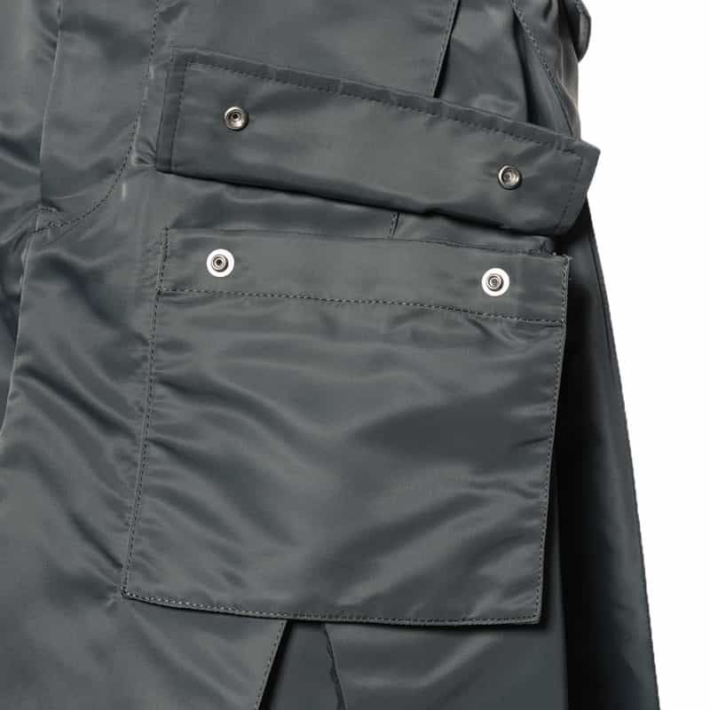 SACAI ナイロンツイル サイドスリットスカート BLUE