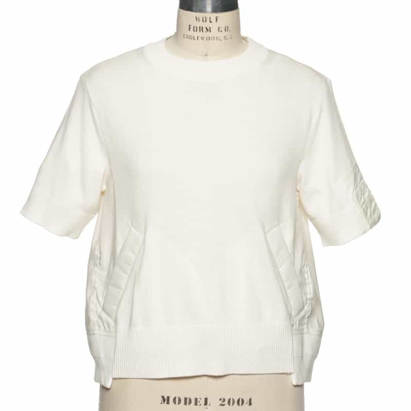 SACAI バックプリーツ プルオーバーニット WHITE