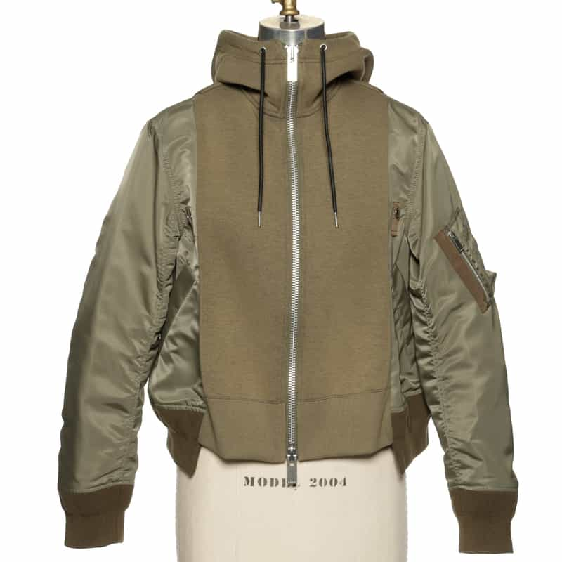 SACAI コンビネーション スポンジスエットフーディ TAUPE