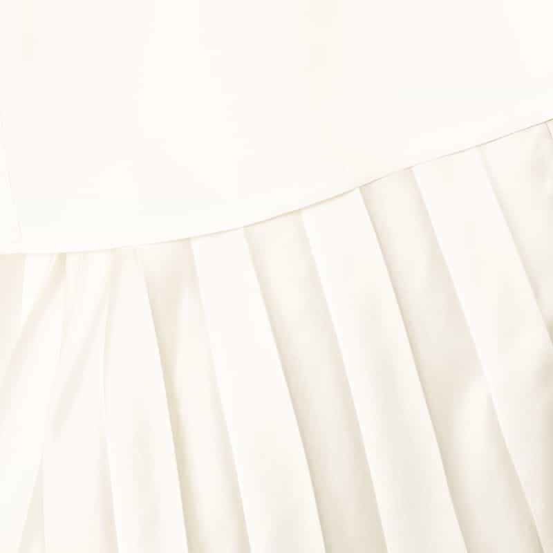 SACAI デニム プリーツスカート WHITE