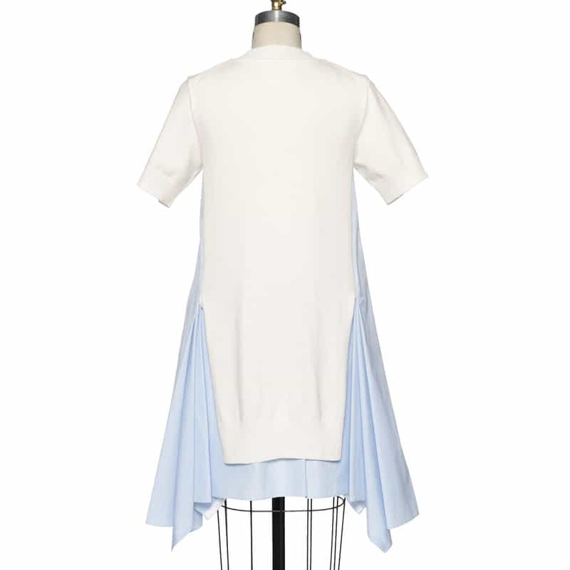 SACAI コンビネーション ニットドレス WHITE