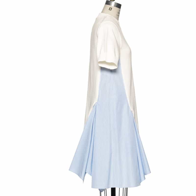 SACAI コンビネーション ニットドレス WHITE