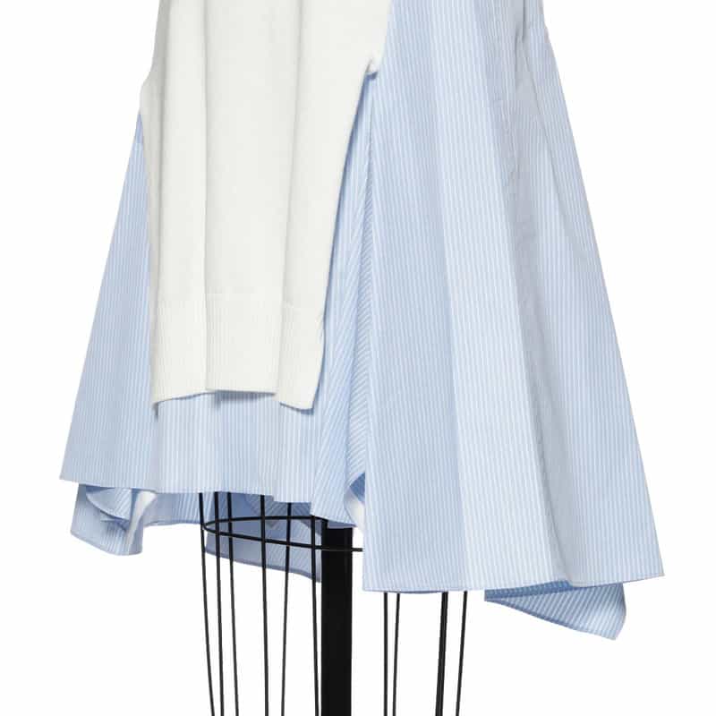 SACAI コンビネーション ニットドレス WHITE
