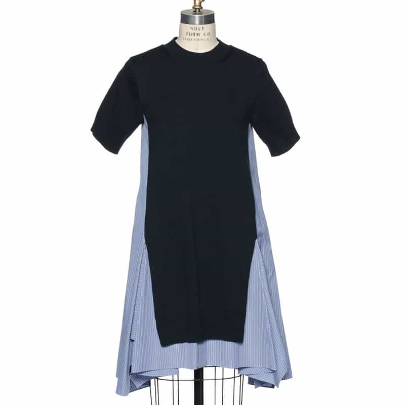 SACAI コンビネーション ニットドレス NAVY