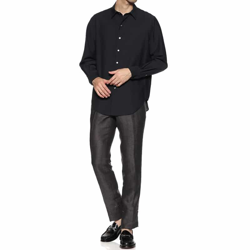 BARNEYS NEW YORK レギュラーカラーシャツ NAVY