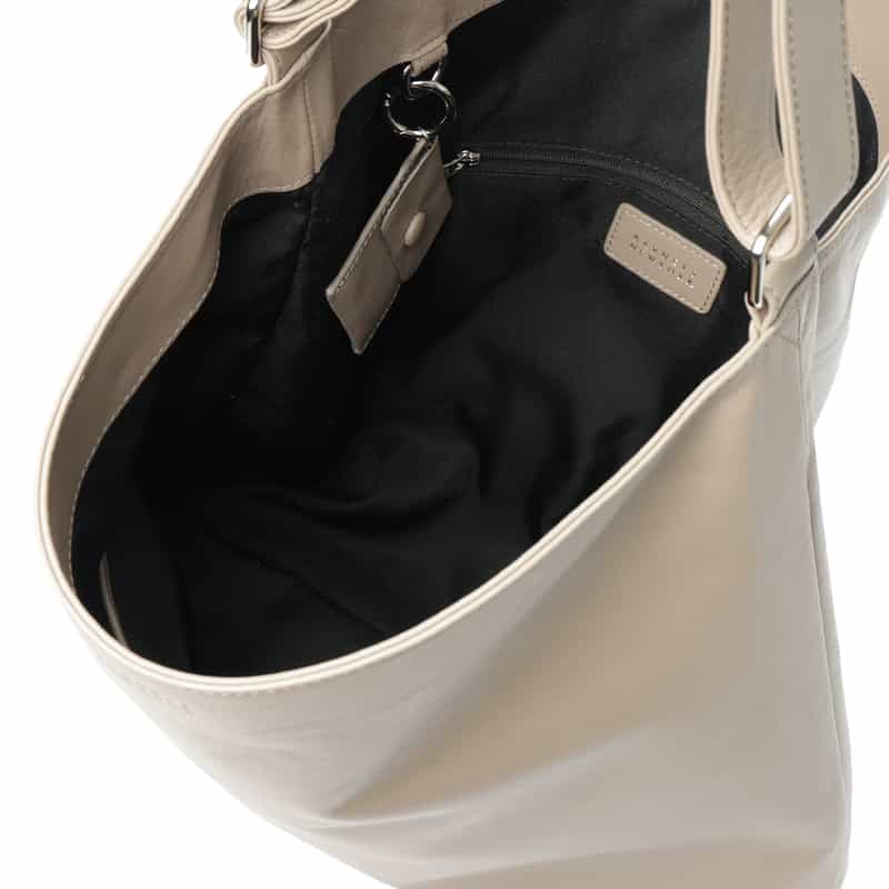 BARNEYS NEW YORK ワンショルダー レザートートバッグ（コインポーチ付き） BEIGE