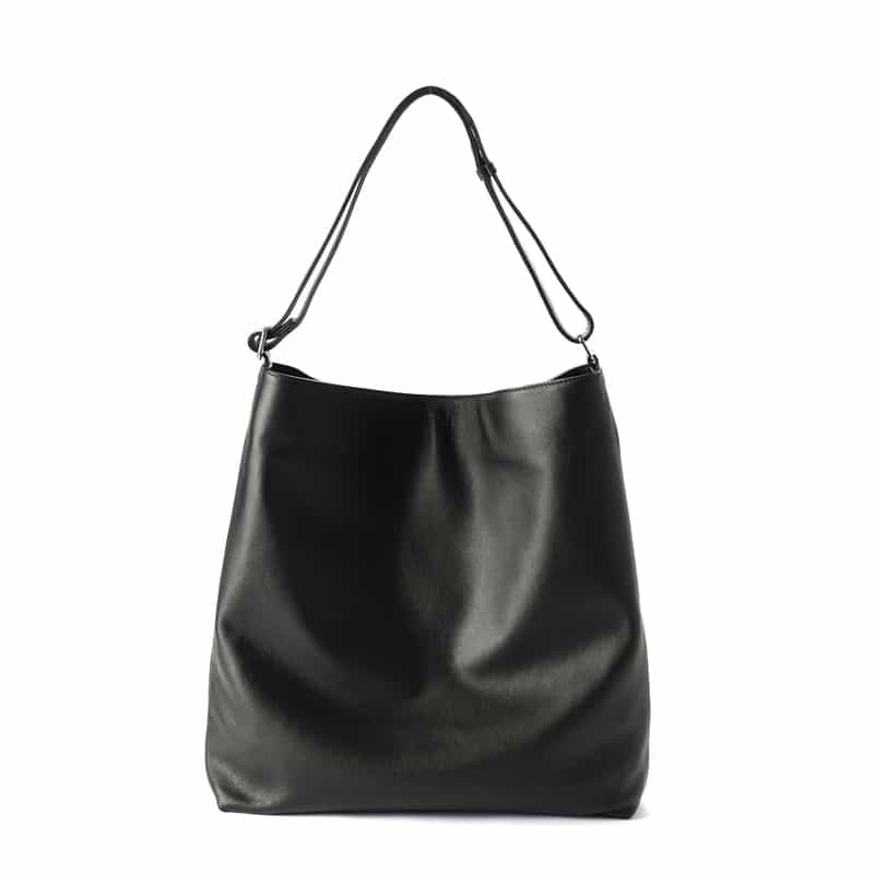 BARNEYS NEW YORK ワンショルダー レザートートバッグ（コインポーチ付き） BLACK