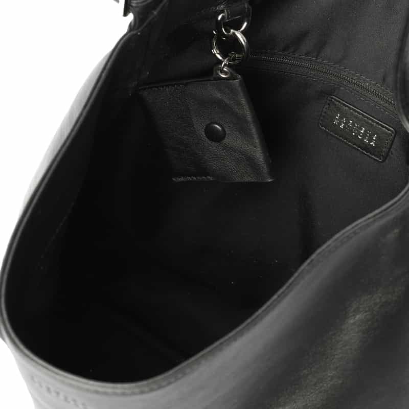 BARNEYS NEW YORK ワンショルダー レザートートバッグ（コインポーチ付き） BLACK