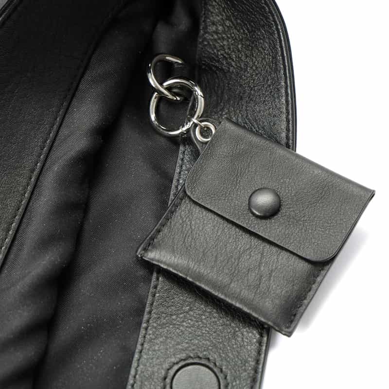 BARNEYS NEW YORK ワンショルダー レザートートバッグ（コインポーチ付き） BLACK