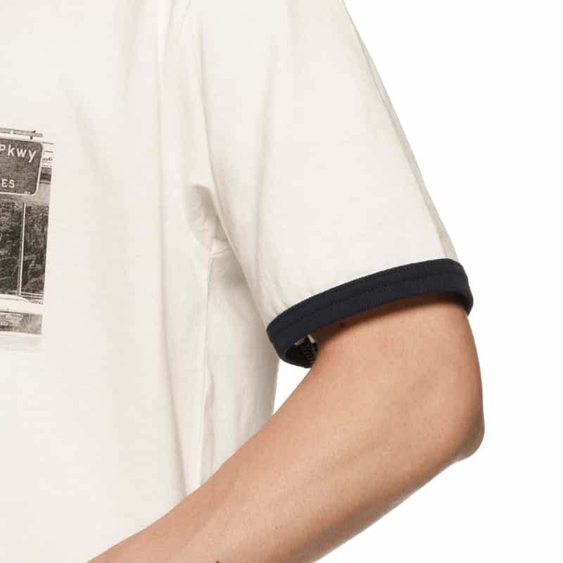 BARNEYS NEW YORK フォトプリント リンガーTシャツ WHITE