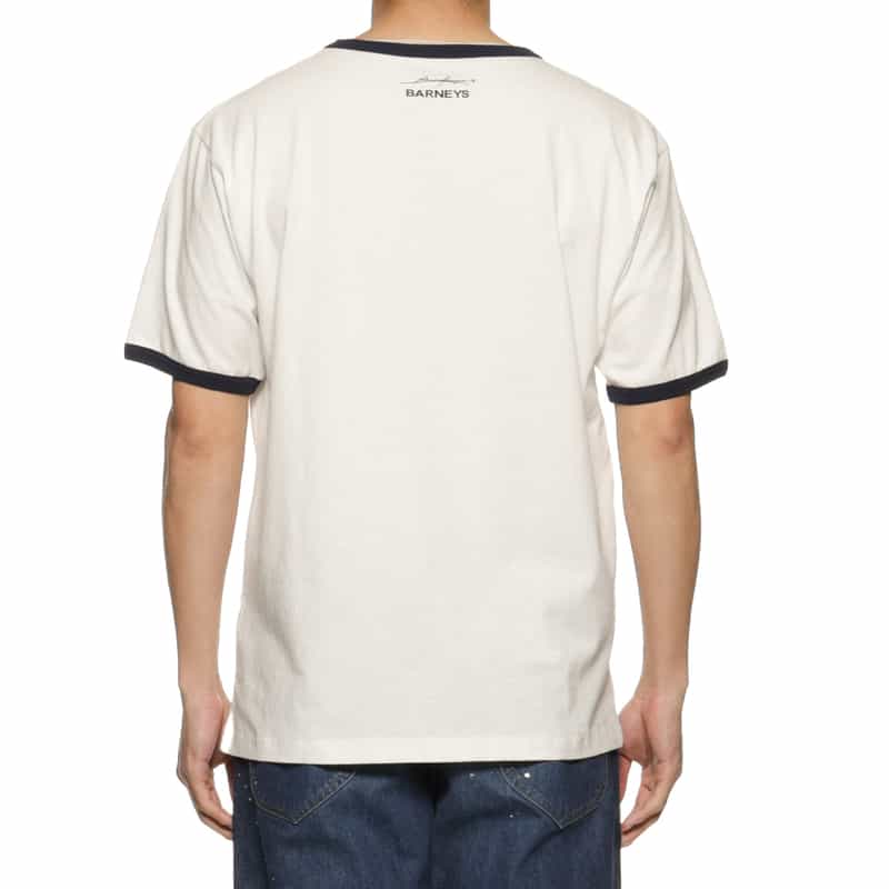 BARNEYS NEW YORK フォトプリント リンガーTシャツ WHITE