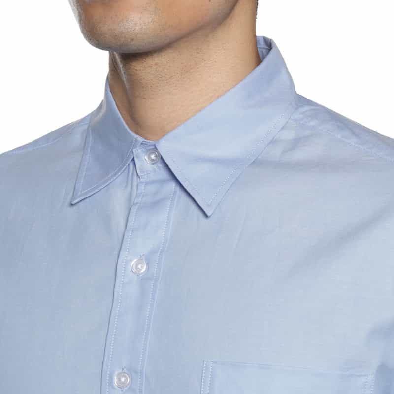 BARNEYS NEW YORK "BARNEYS" タグ付きレギュラーカラーシャツ LT BLUE