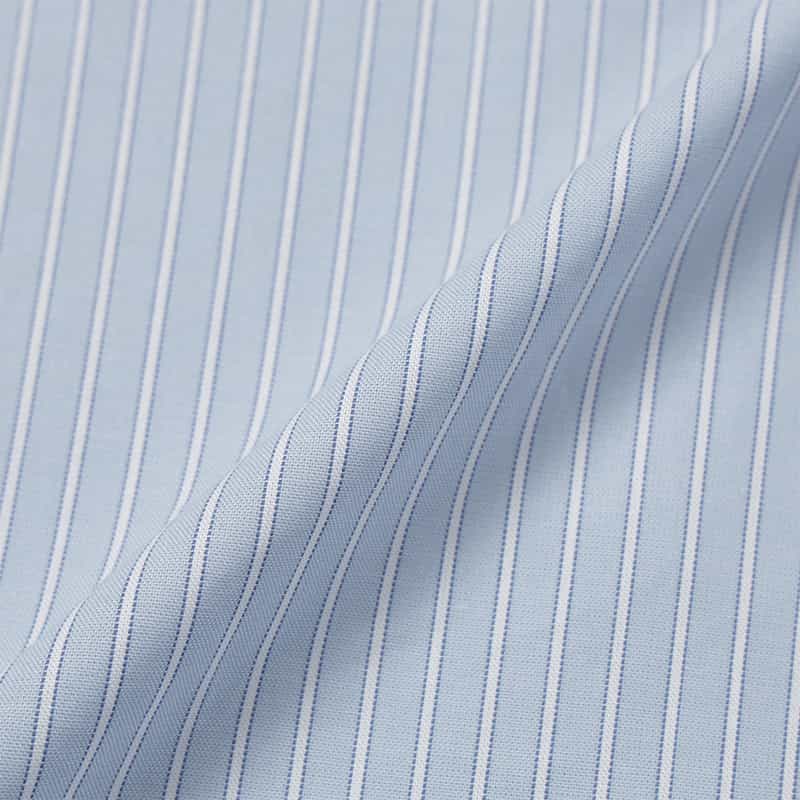 BARNEYS NEW YORK "BARNEYS" タグ付きストライプ柄レギュラーカラーシャツ LT BLUE