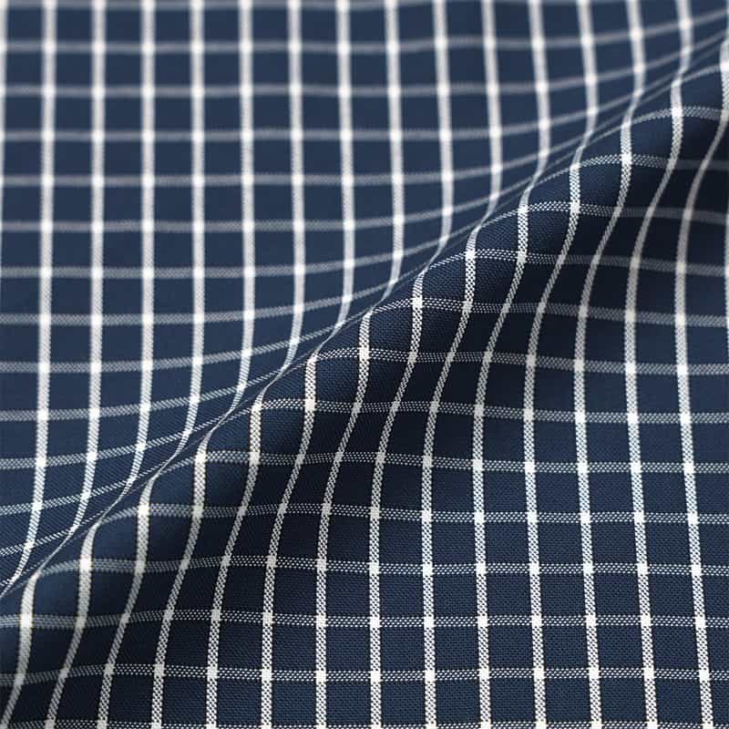 BARNEYS NEW YORK "BARNEYS" タグ付きチェック柄レギュラーカラーシャツ NAVY