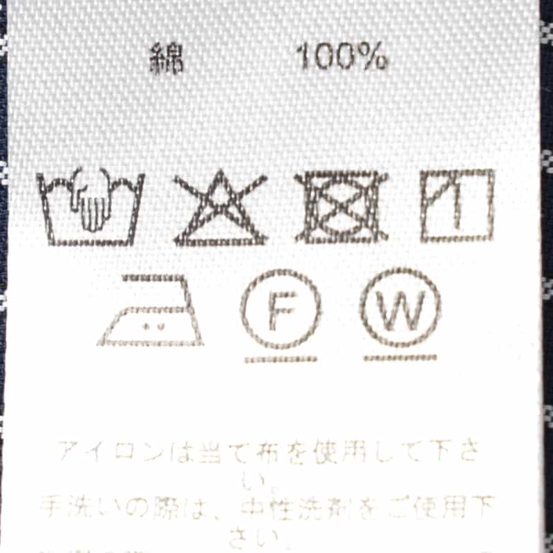 BARNEYS NEW YORK "BARNEYS" タグ付きチェック柄レギュラーカラーシャツ NAVY