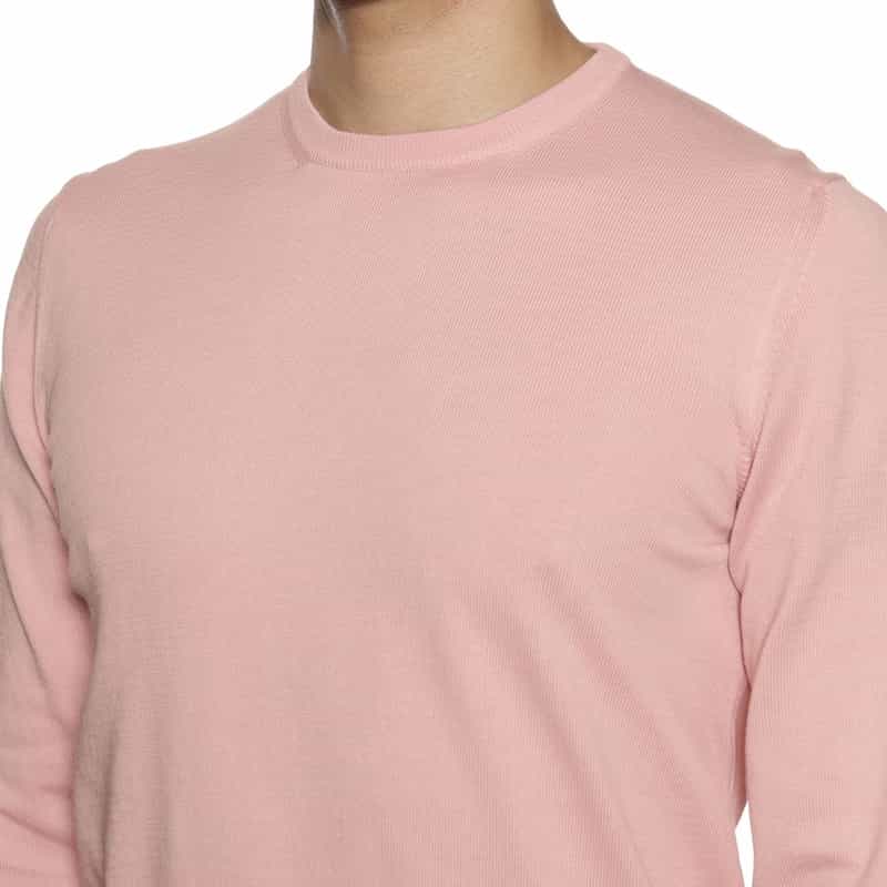 GRANSASSO コットン素材クルーネックニットプルオーバー PINK