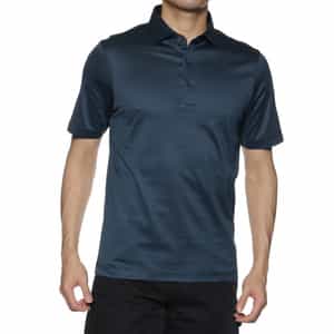 未使用級 グランサッソ 24SS スムースコットン ポロシャツ 2XL ネイビー マーセライズコットン ポロシャツ（2235669）｜GRANSASSO
