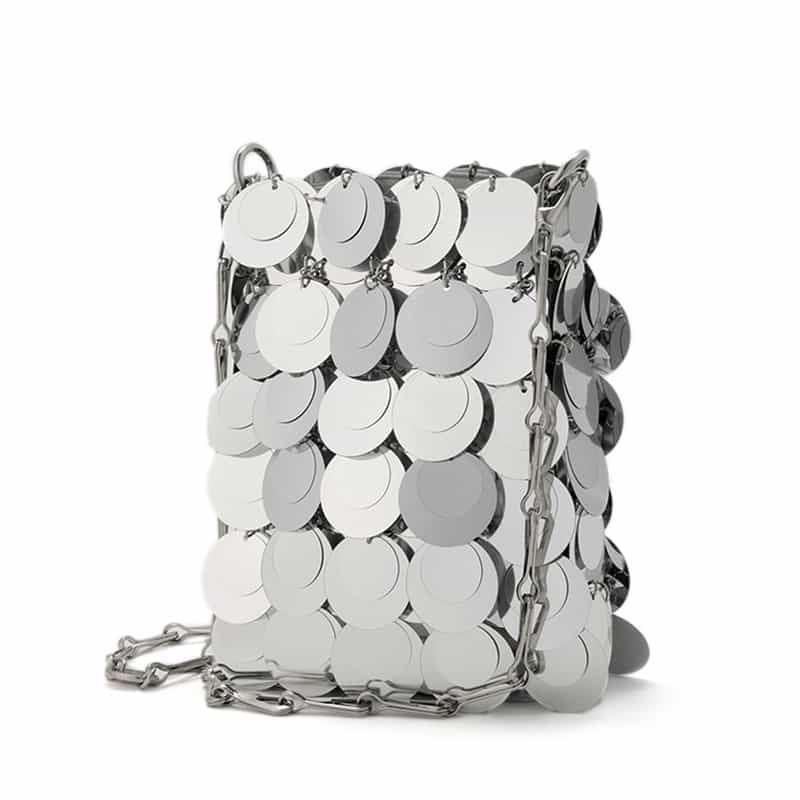 RABANNE RABANNE＜ラバンヌ＞ミニショルダーバッグ "SPARKLE" SILVER