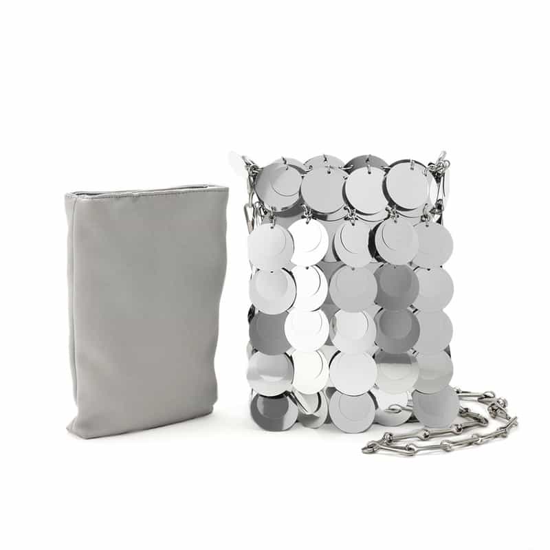 RABANNE RABANNE＜ラバンヌ＞ミニショルダーバッグ "SPARKLE" SILVER