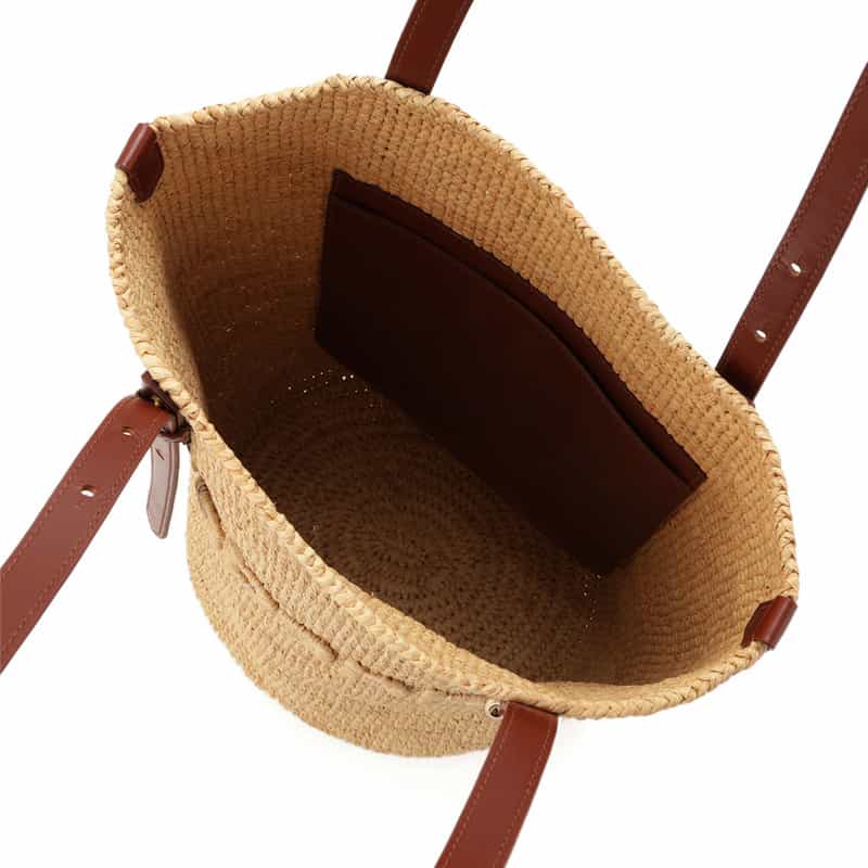 RABANNE ラフィアハンドバッグ BEIGE