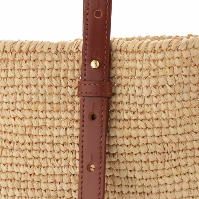 RABANNE ラフィアハンドバッグ BEIGE