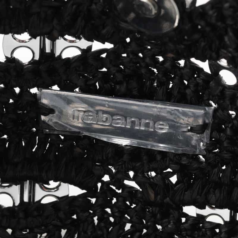 RABANNE "SAC A MAIN" ラフィアミニショルダーバッグ BLACK