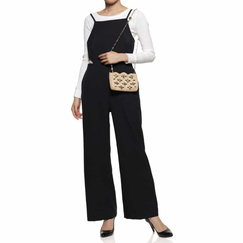 RABANNE "SAC A MAIN" ラフィアミニショルダーバッグ BEIGE