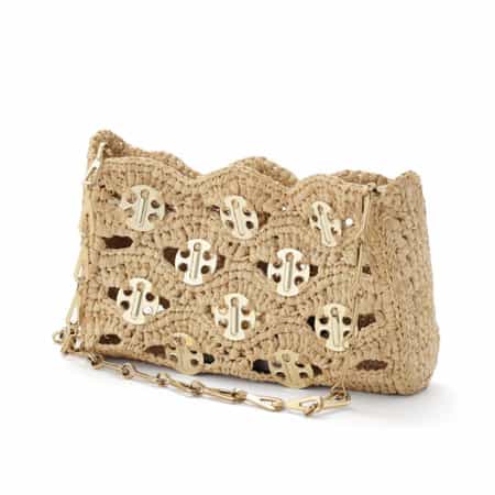 【アンテプリマ】極美品 ラフィア スモール シルバー チェーンショルダーバッグ SAC A MAIN