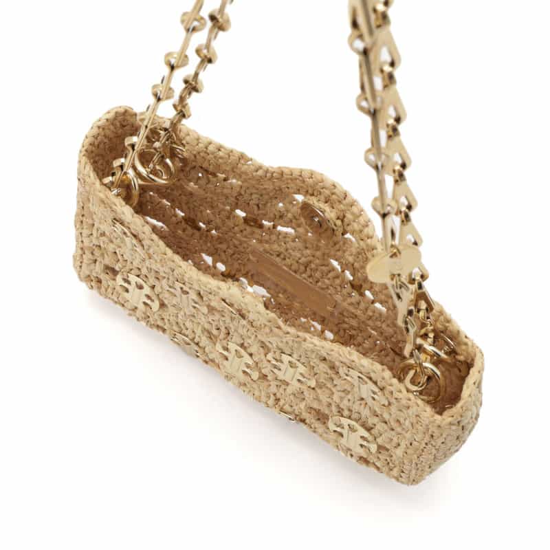 RABANNE "SAC A MAIN" ラフィアミニショルダーバッグ BEIGE