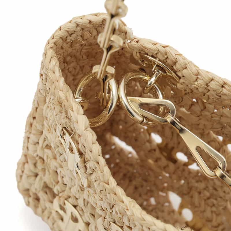 RABANNE "SAC A MAIN" ラフィアミニショルダーバッグ BEIGE