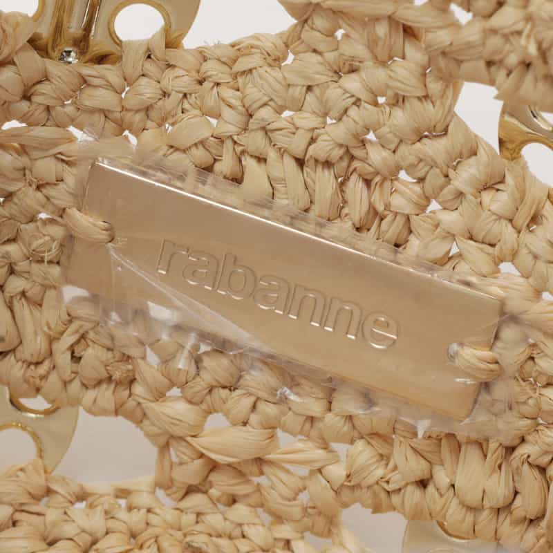RABANNE "SAC A MAIN" ラフィアミニショルダーバッグ BEIGE