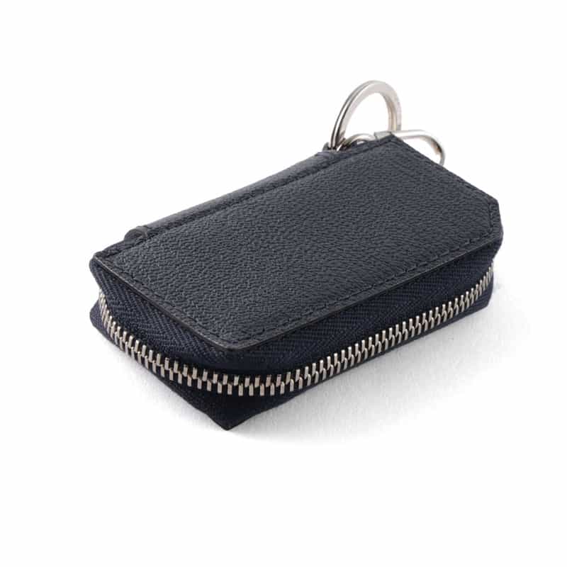 L’ARCOBALENO L'ARCOBALENO＜ラルコバレーノ＞バーニーズ　ニューヨーク限定ゴートレザー バイカラーキーケース"LA111" NAVY