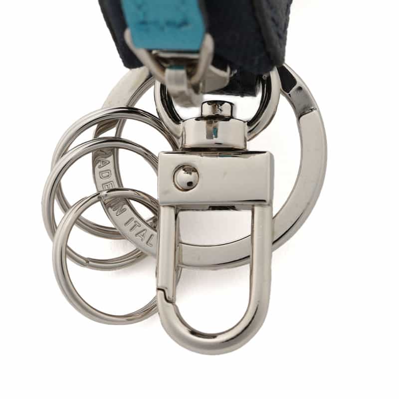 L’ARCOBALENO L'ARCOBALENO＜ラルコバレーノ＞バーニーズ　ニューヨーク限定ゴートレザー バイカラーキーケース"LA111" NAVY