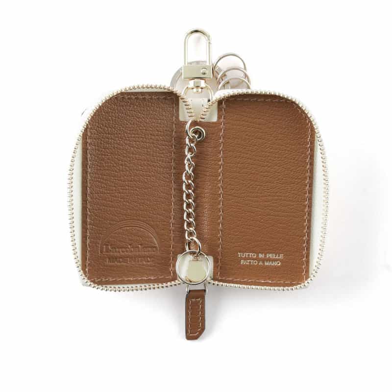 L’ARCOBALENO バーニーズ　ニューヨーク限定ゴートレザー バイカラーキーケース（WHITE） WHITE