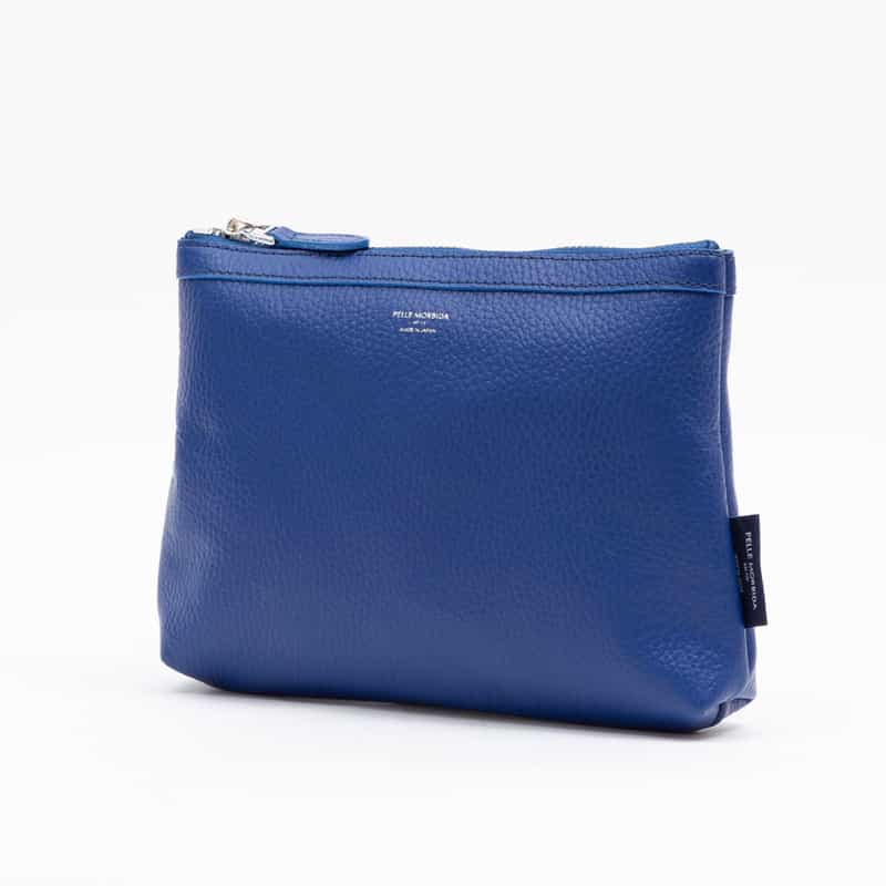 PELLE MORBIDA PELLE MORBIDA＜ペッレ モルビダ＞バーニーズ　ニューヨーク限定レザージップポーチ BLUE