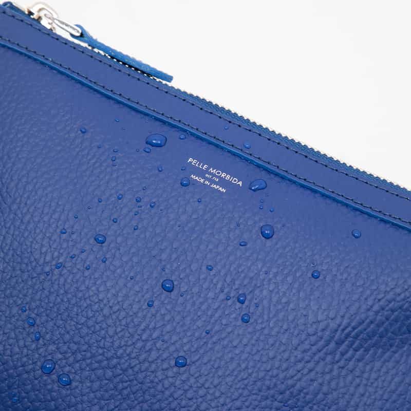 PELLE MORBIDA PELLE MORBIDA＜ペッレ モルビダ＞バーニーズ　ニューヨーク限定レザージップポーチ BLUE