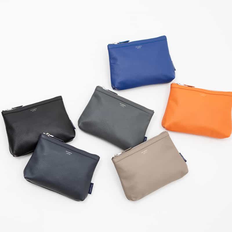 PELLE MORBIDA PELLE MORBIDA＜ペッレ モルビダ＞バーニーズ　ニューヨーク限定レザージップポーチ ORANGE