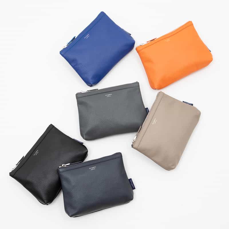 PELLE MORBIDA PELLE MORBIDA＜ペッレ モルビダ＞バーニーズ　ニューヨーク限定レザージップポーチ ORANGE